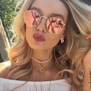 🌟*3 LEFT* ROSE GOLD RETRO MIRRORED SUNGLASSES